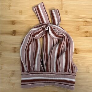 Shein Size Extra Small XS Women's Teen Girl Brown Striped Halter Top